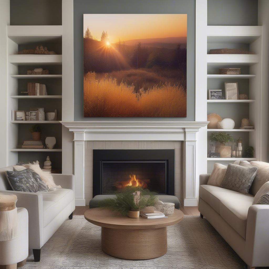 Custom Picture Canvas in a Living Room Setting