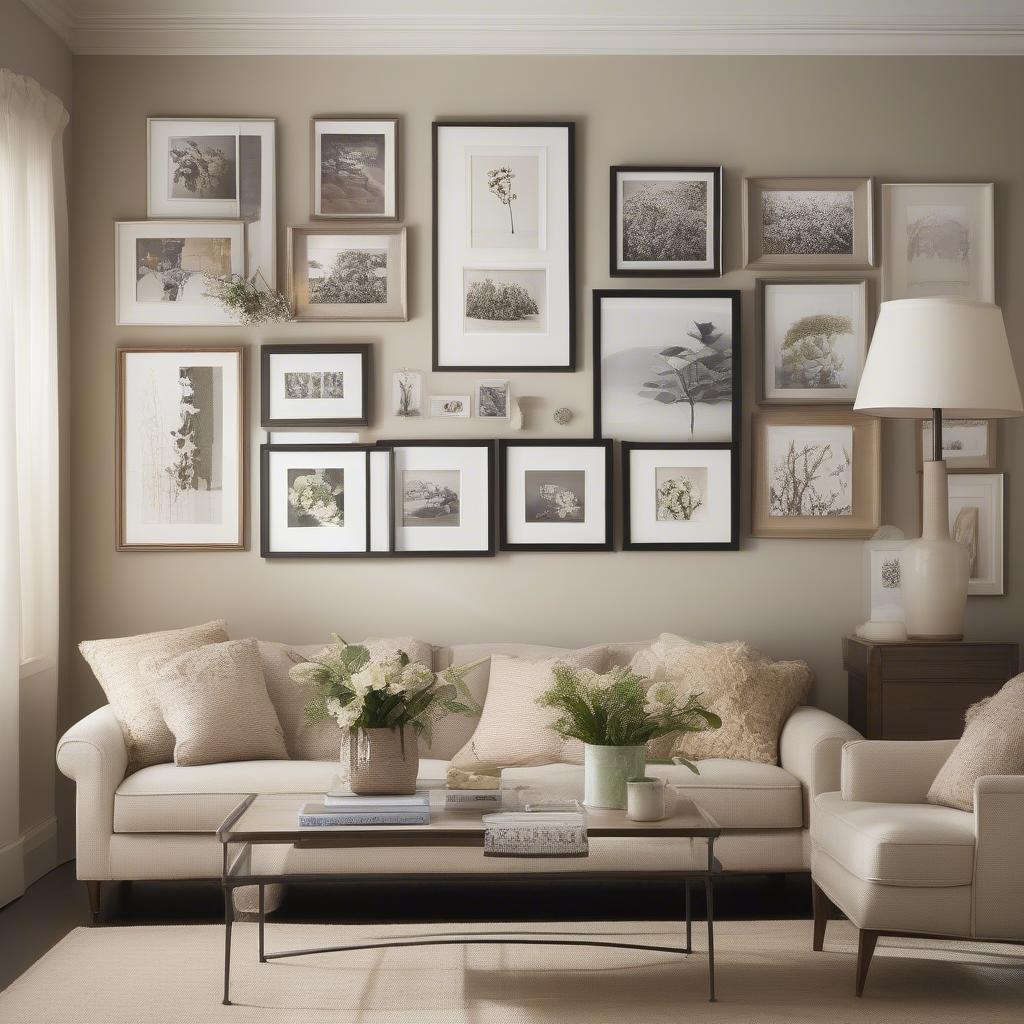 Custom Picture Wall Arrangement Living Room