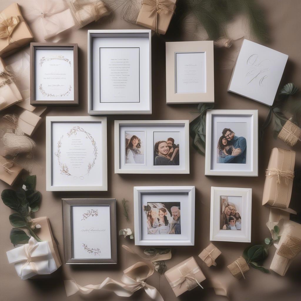 Various custom quote picture frames displayed as gift ideas