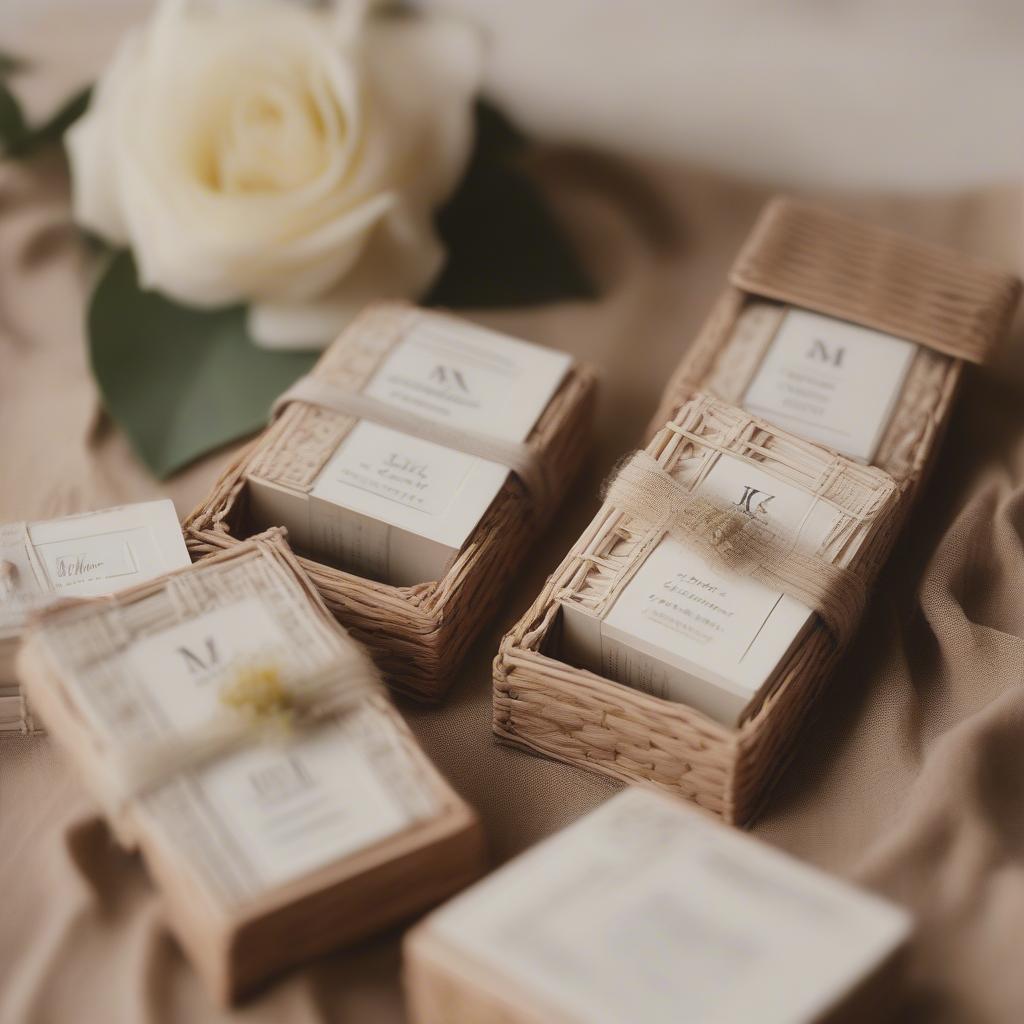 Custom Wicker Matchboxes for Wedding Favors