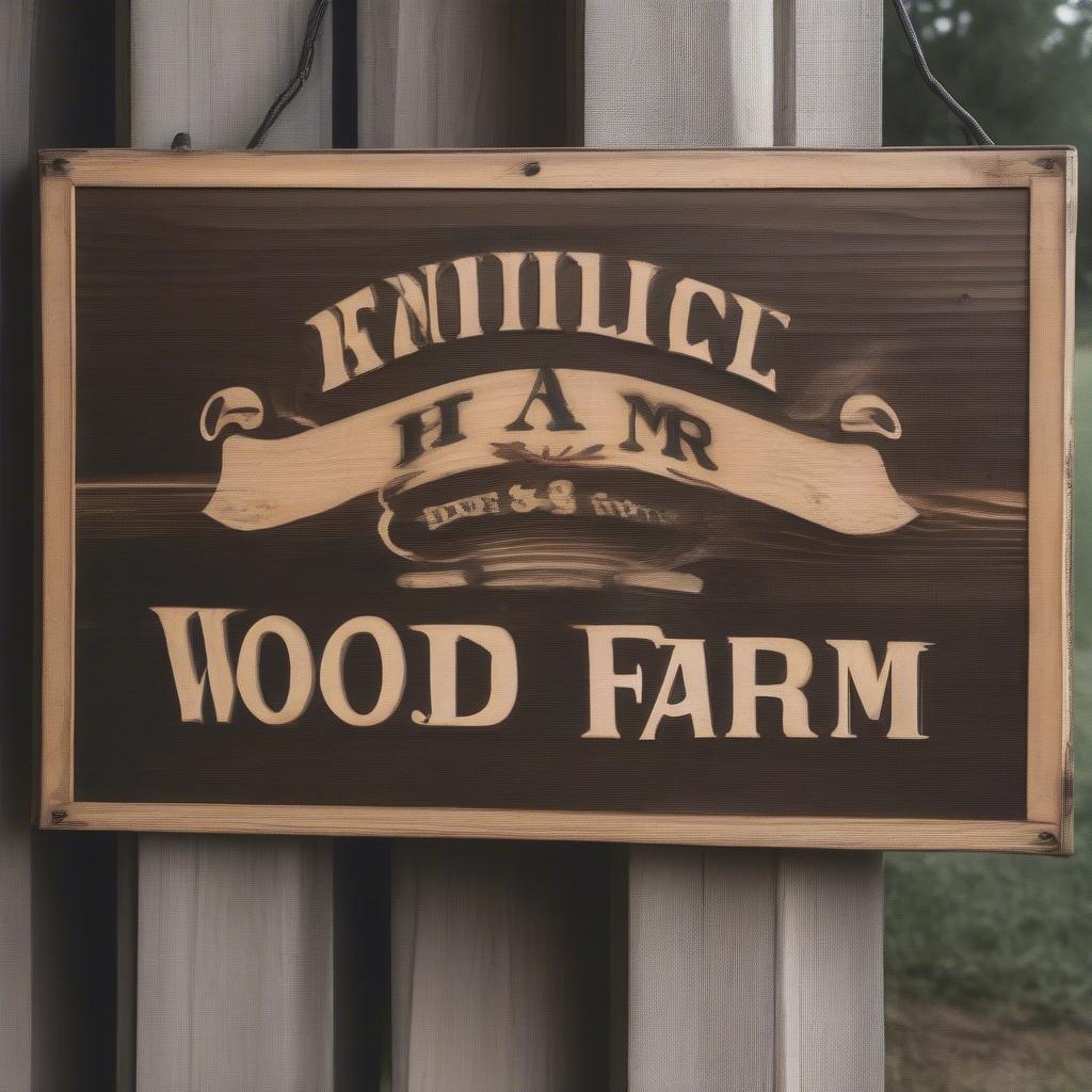 Custom Wood Farm Sign at Entrance