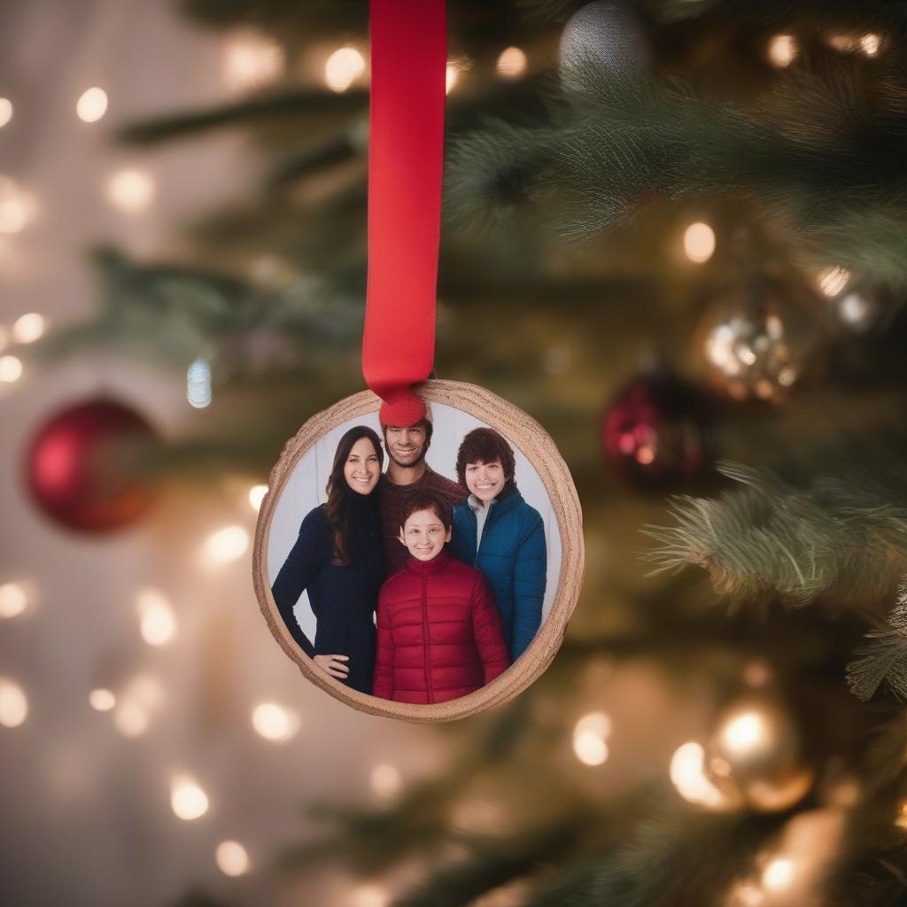 Custom Wood Photo Ornament