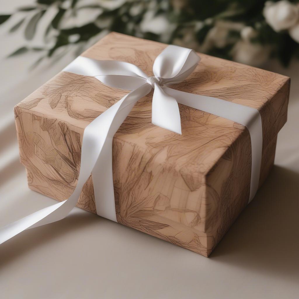 A beautifully gift-wrapped custom wood print