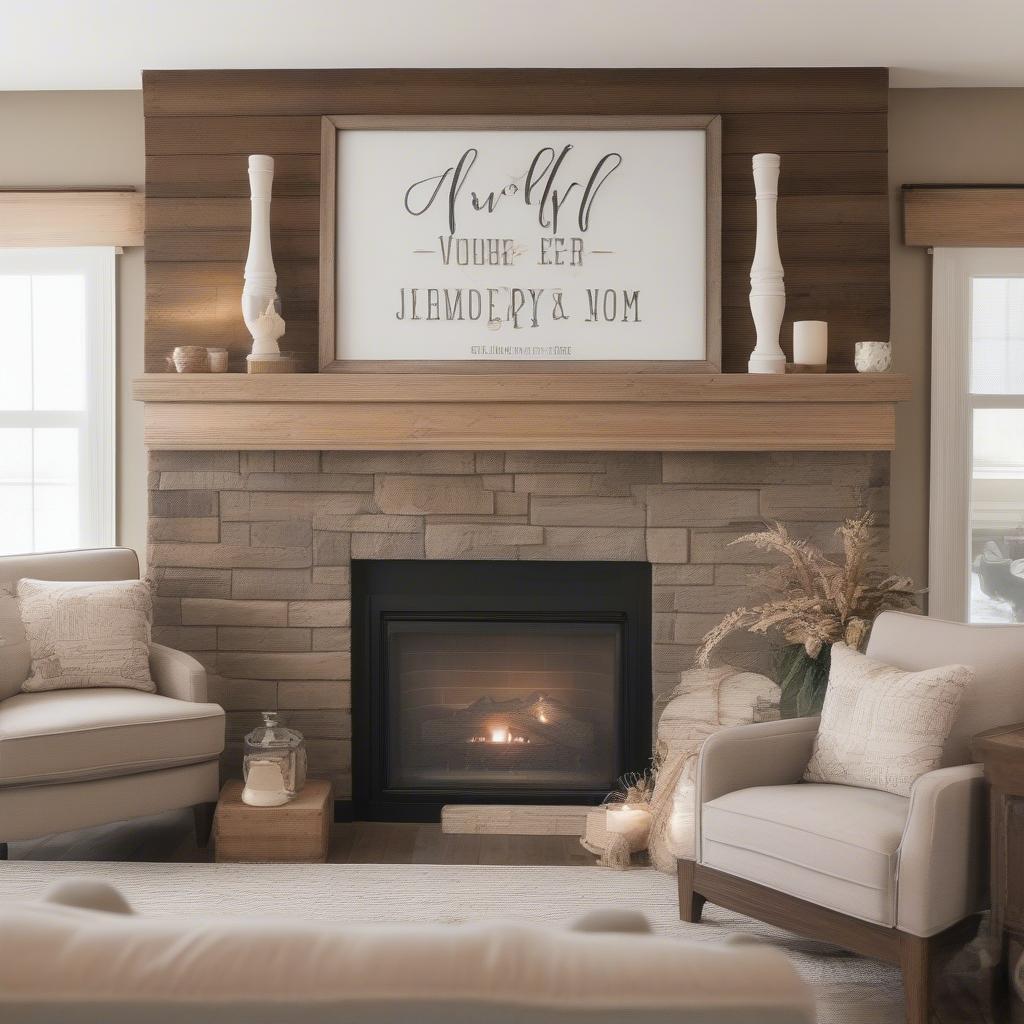 Custom Wooden Sign in a Living Room