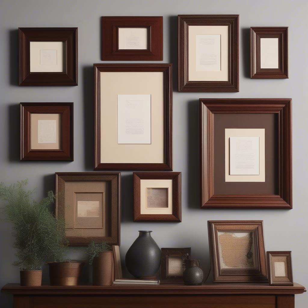 Variety of Dark Wood Picture Frames