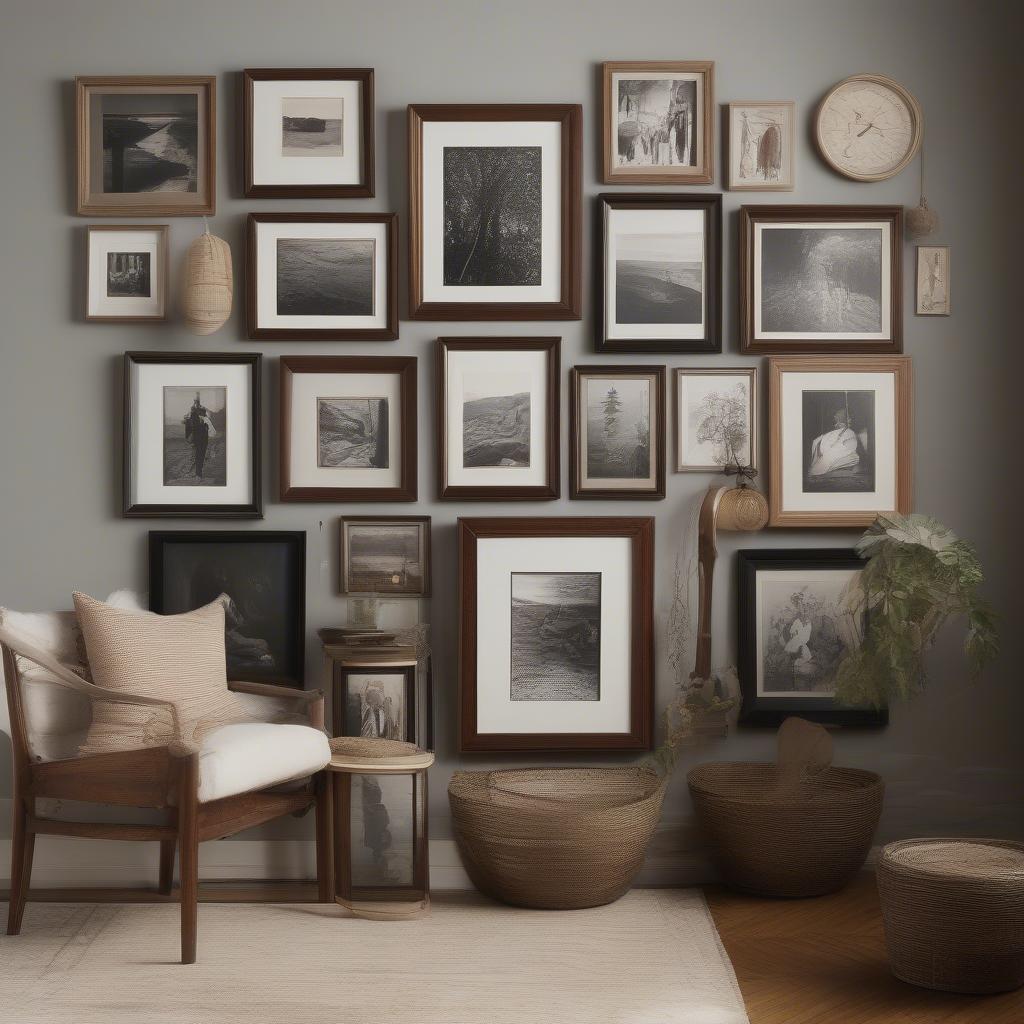 Dark Wood Picture Gallery Wall