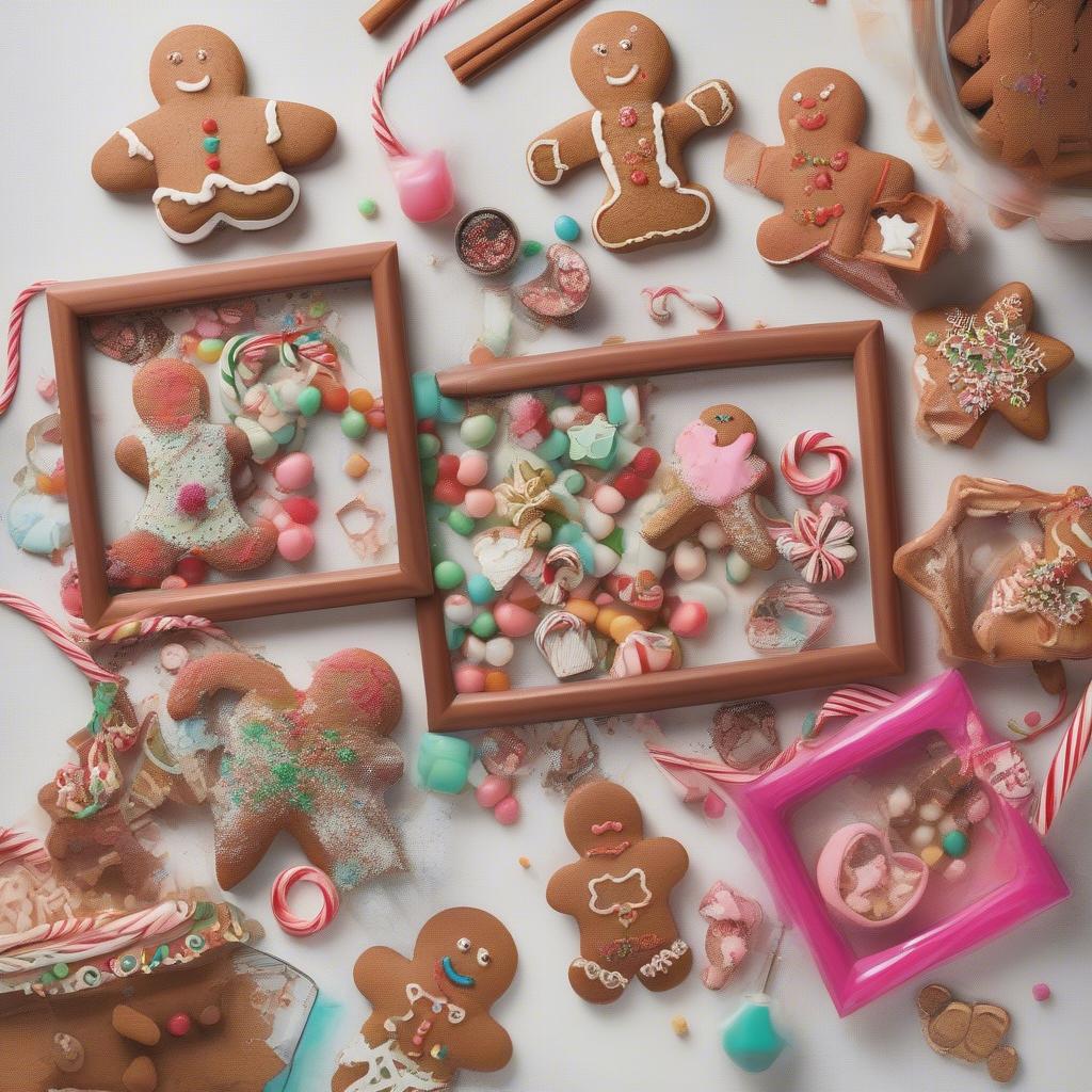 Assortment of Decorated Gingerbread Picture Frames