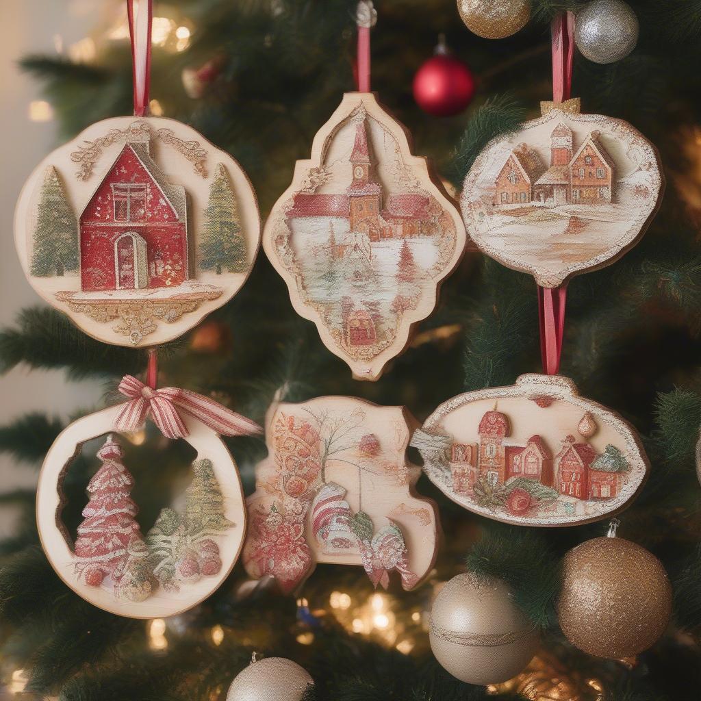 Decorated Wooden Ornaments