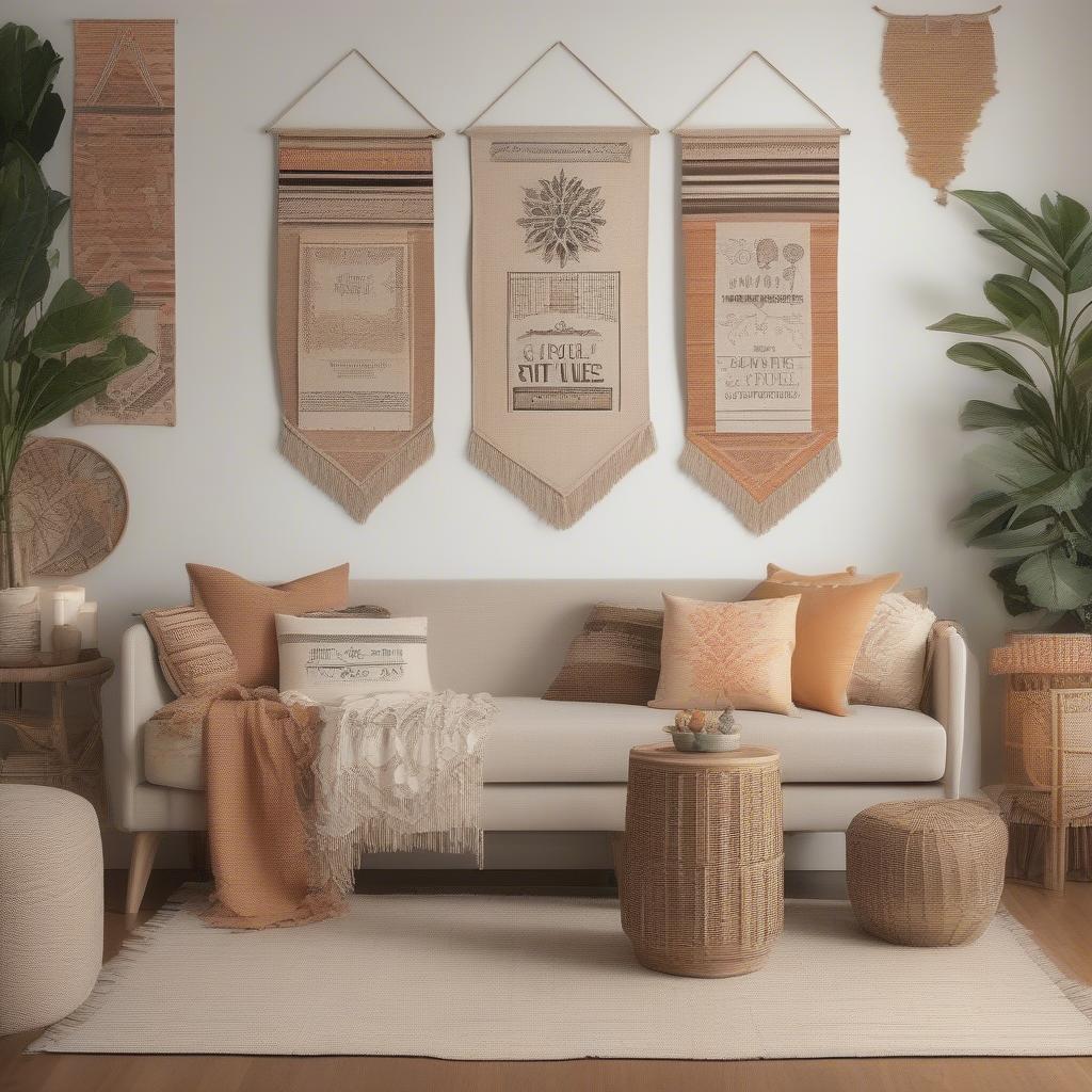 Decorative Banners in Living Room