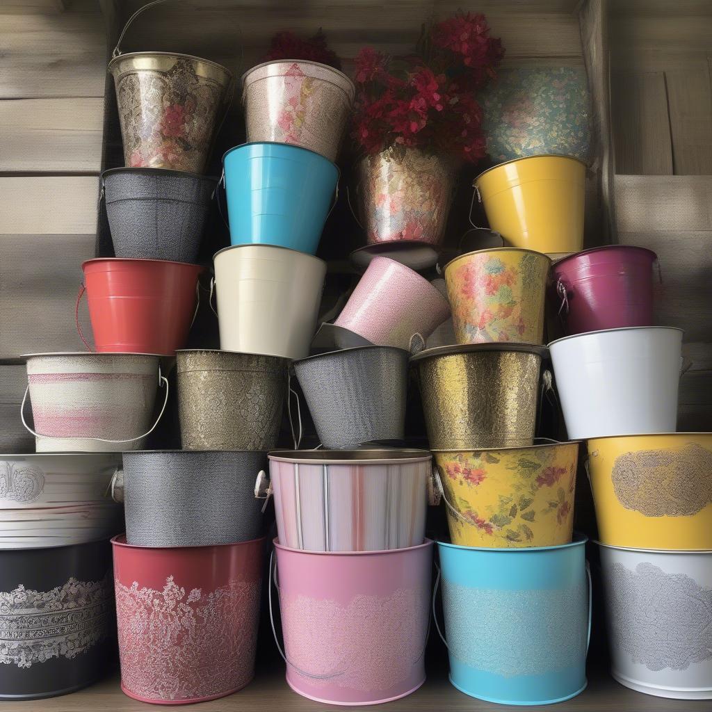 Decorative Metal Pails for Sale: Perfect for home decor or gifting