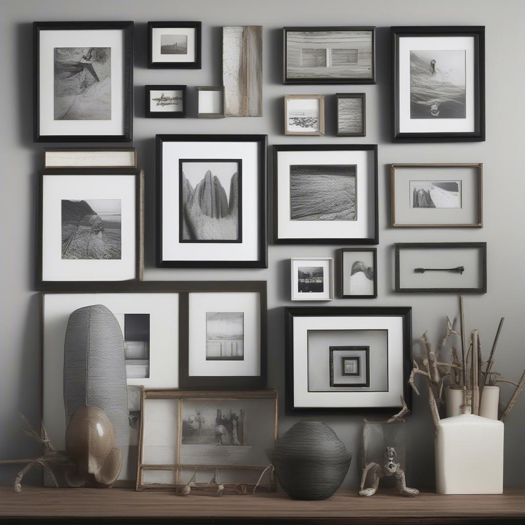 Gallery Wall with Decorative Nails for Hanging Pictures