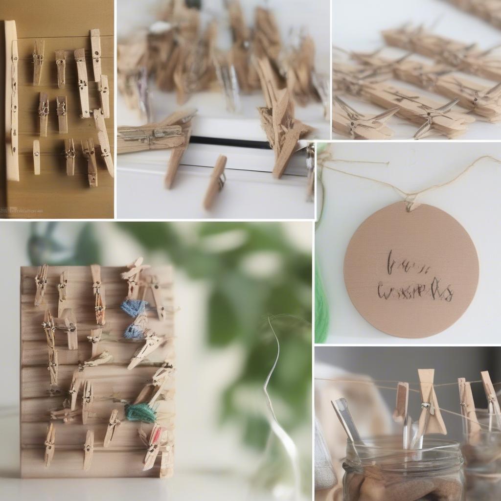 Decorative uses of tiny clothespins.