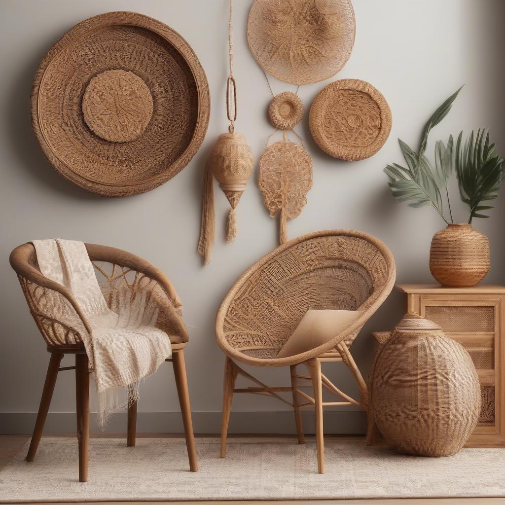 Decorative Wood Accents in Wicker: Examples of Intricate Designs and Patterns Created Using Small Woods in Wicker Furniture and Accessories