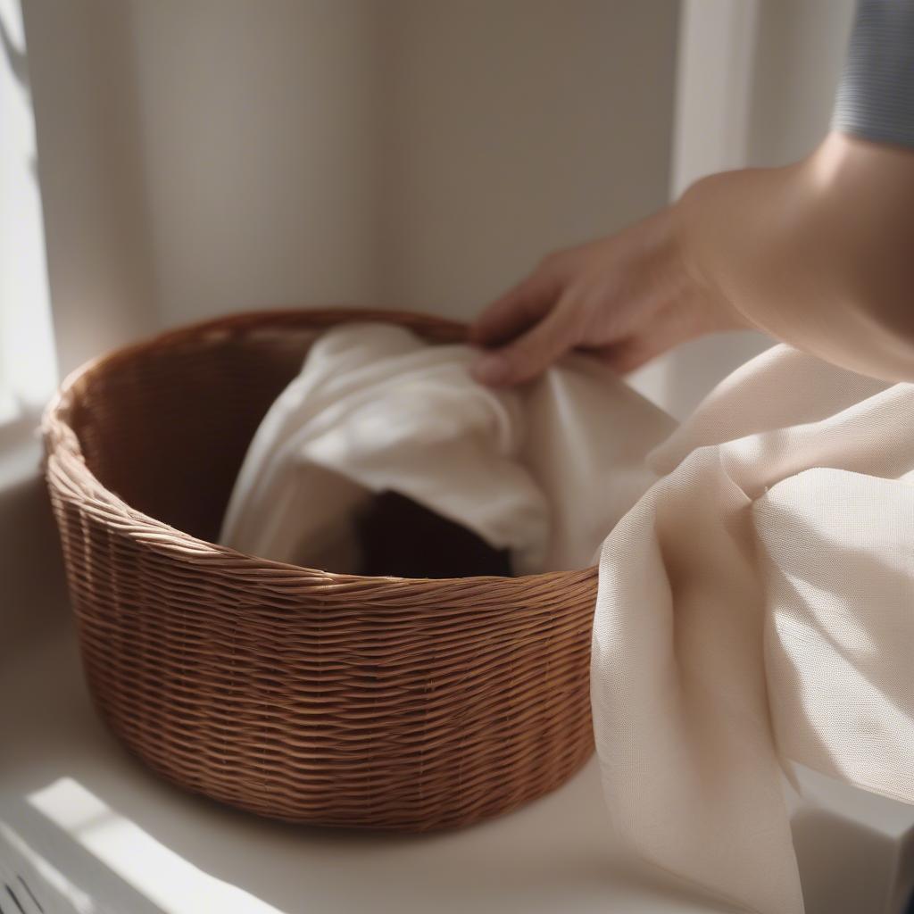 Cleaning a Wicker Basket