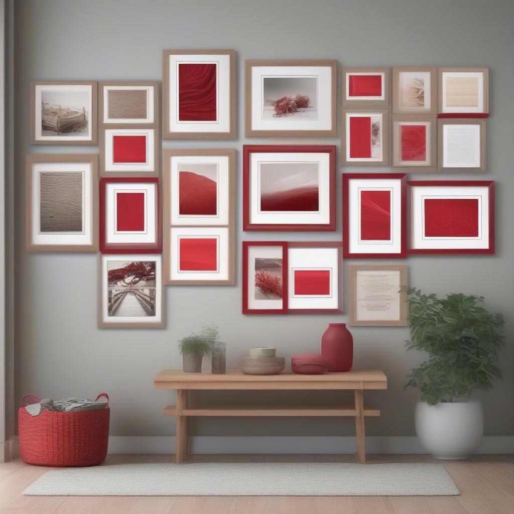 Various 30x40 photo frames displayed on a table, showing different materials like wood, metal, and plastic.