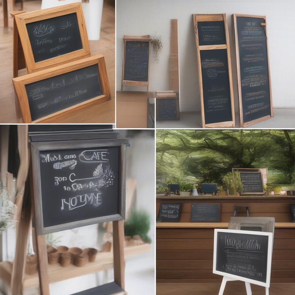 Different materials used for a-frame chalkboard signs