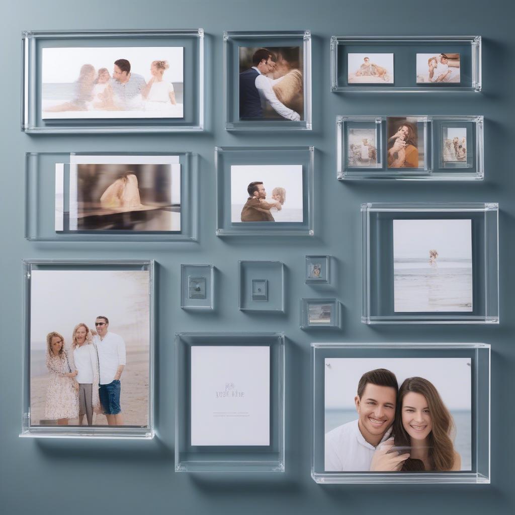 Variety of acrylic frame styles for diverse needs