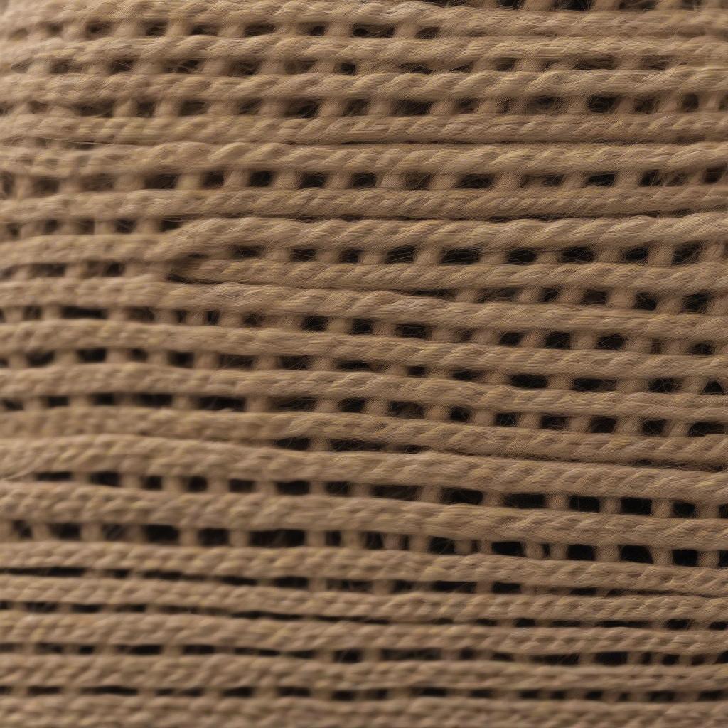 Close-up view showcasing different burlap weave densities