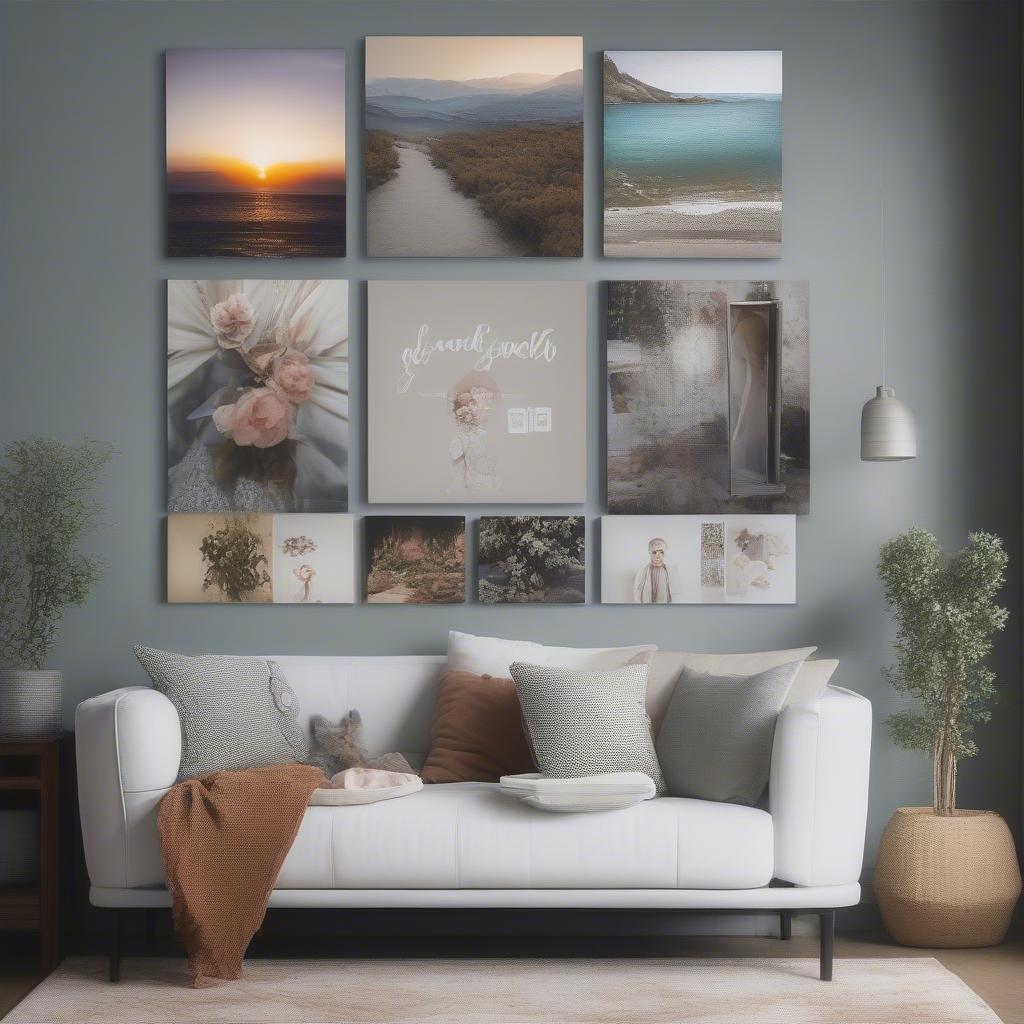 Examples of different ways to hang canvas prints