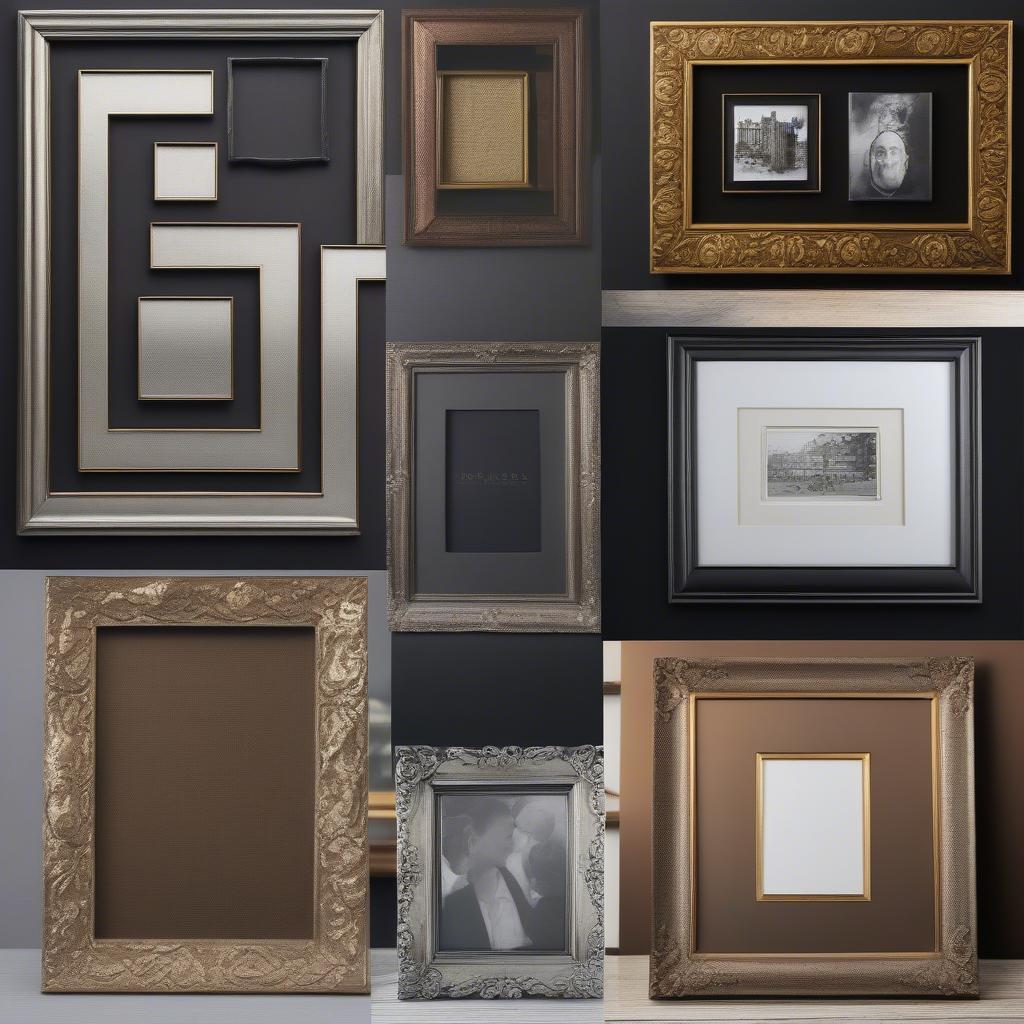 Various frame materials and styles for large pictures