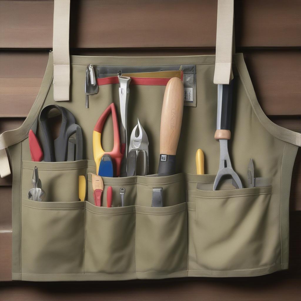 Different Garden Tool Apron Pockets