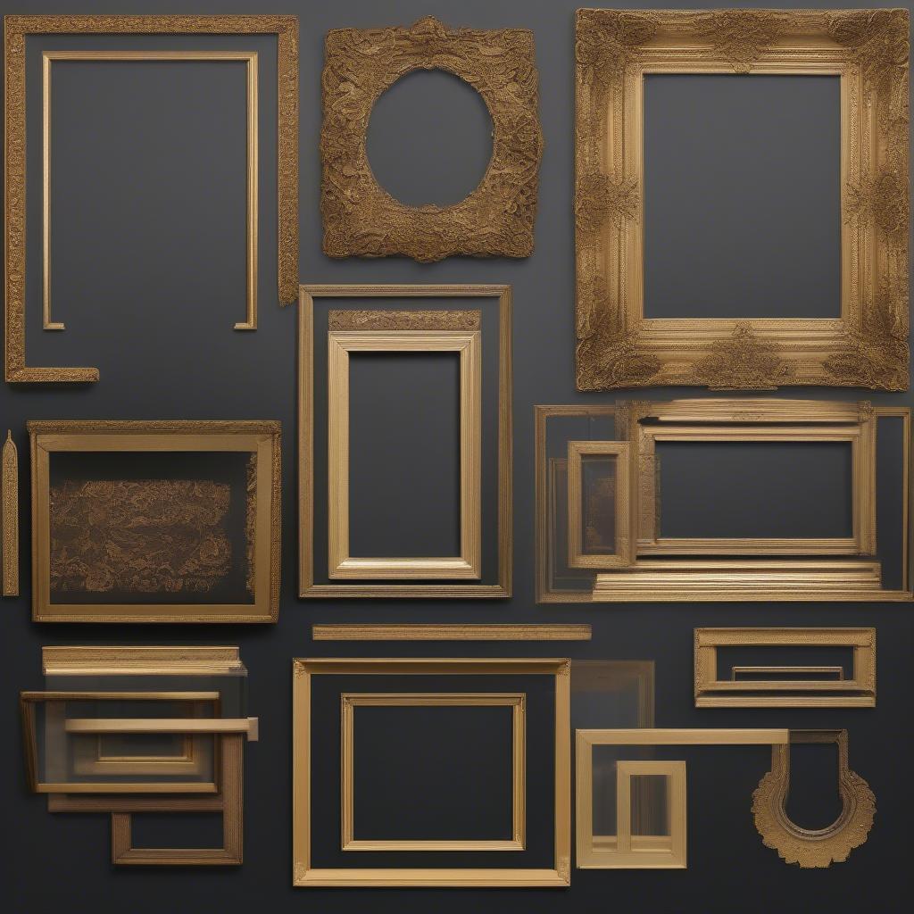 Various gold frame profiles for 20x30 artwork