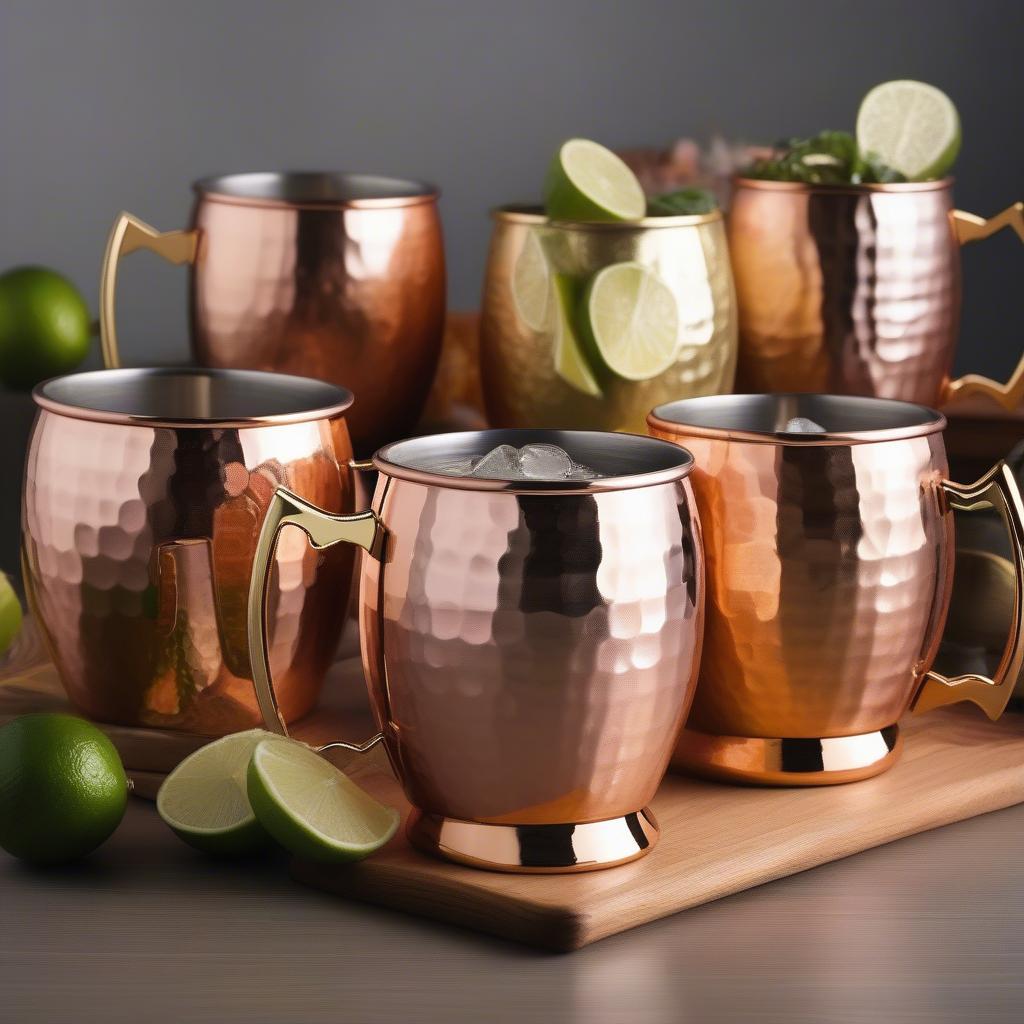 Variety of Hammered Moscow Mule Mugs