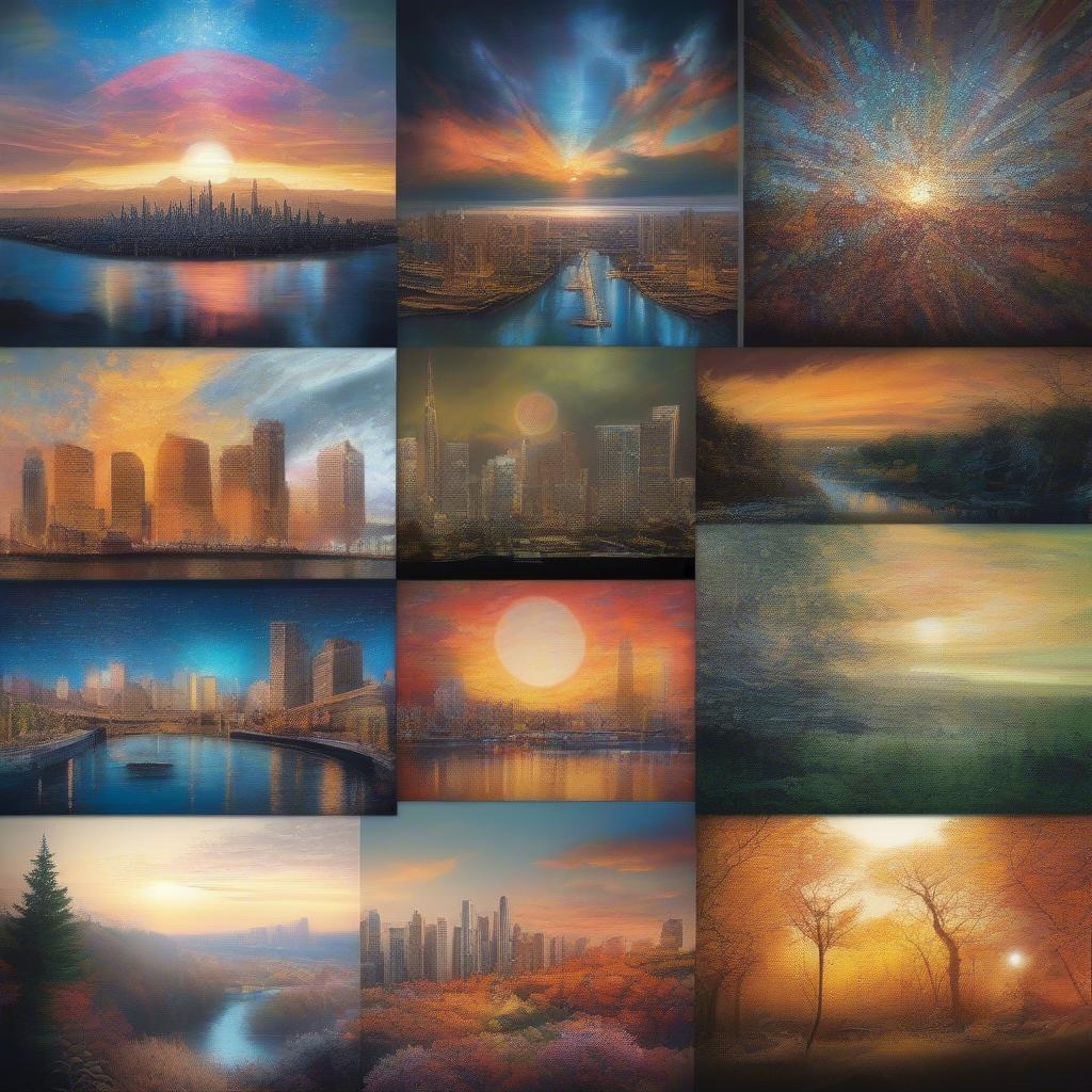 Various styles of light up canvas pictures