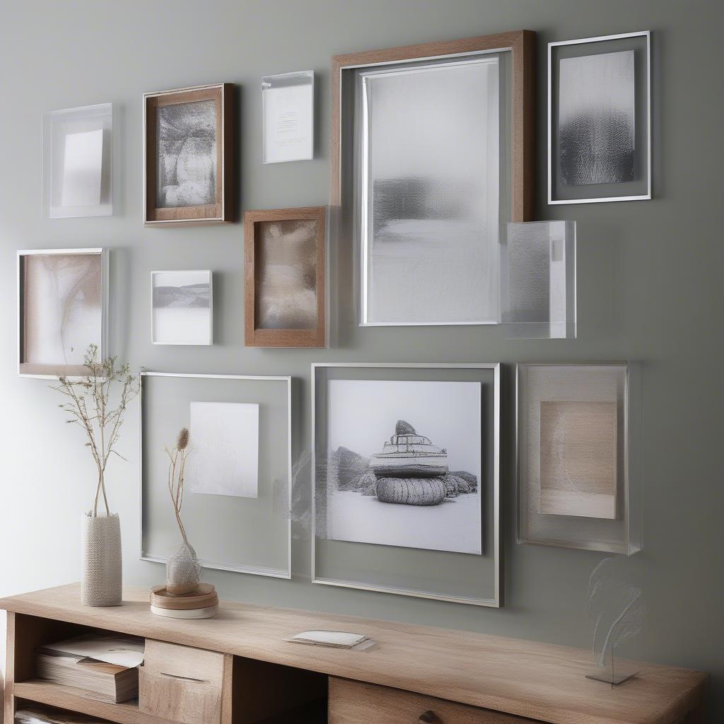 Floating frames in various materials