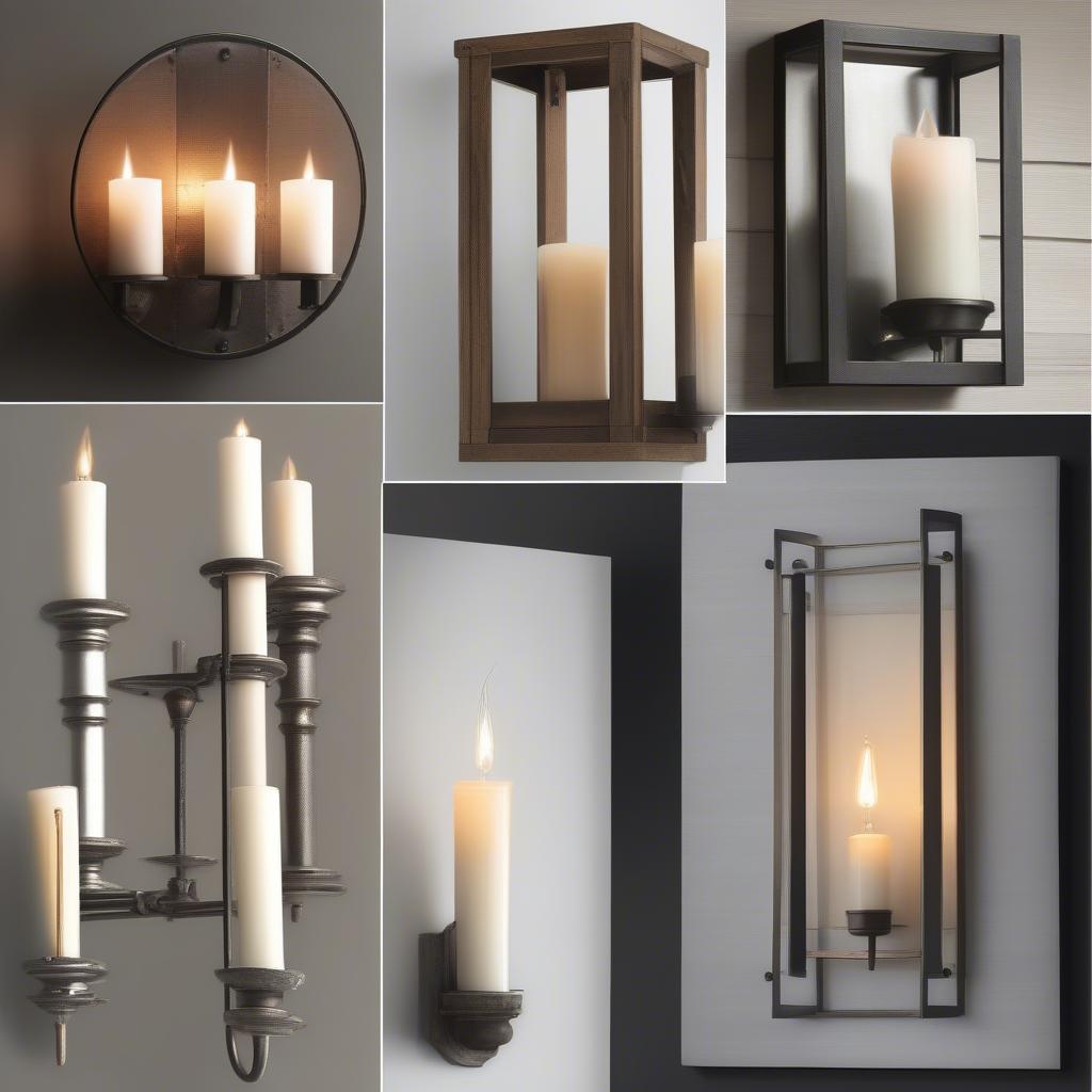 Various styles of extra large wall sconces for candles