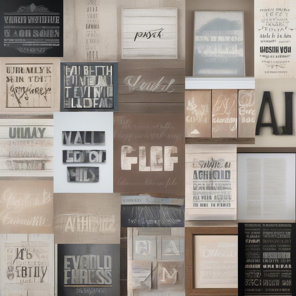 Variety of Styles in Words on Canvas Art