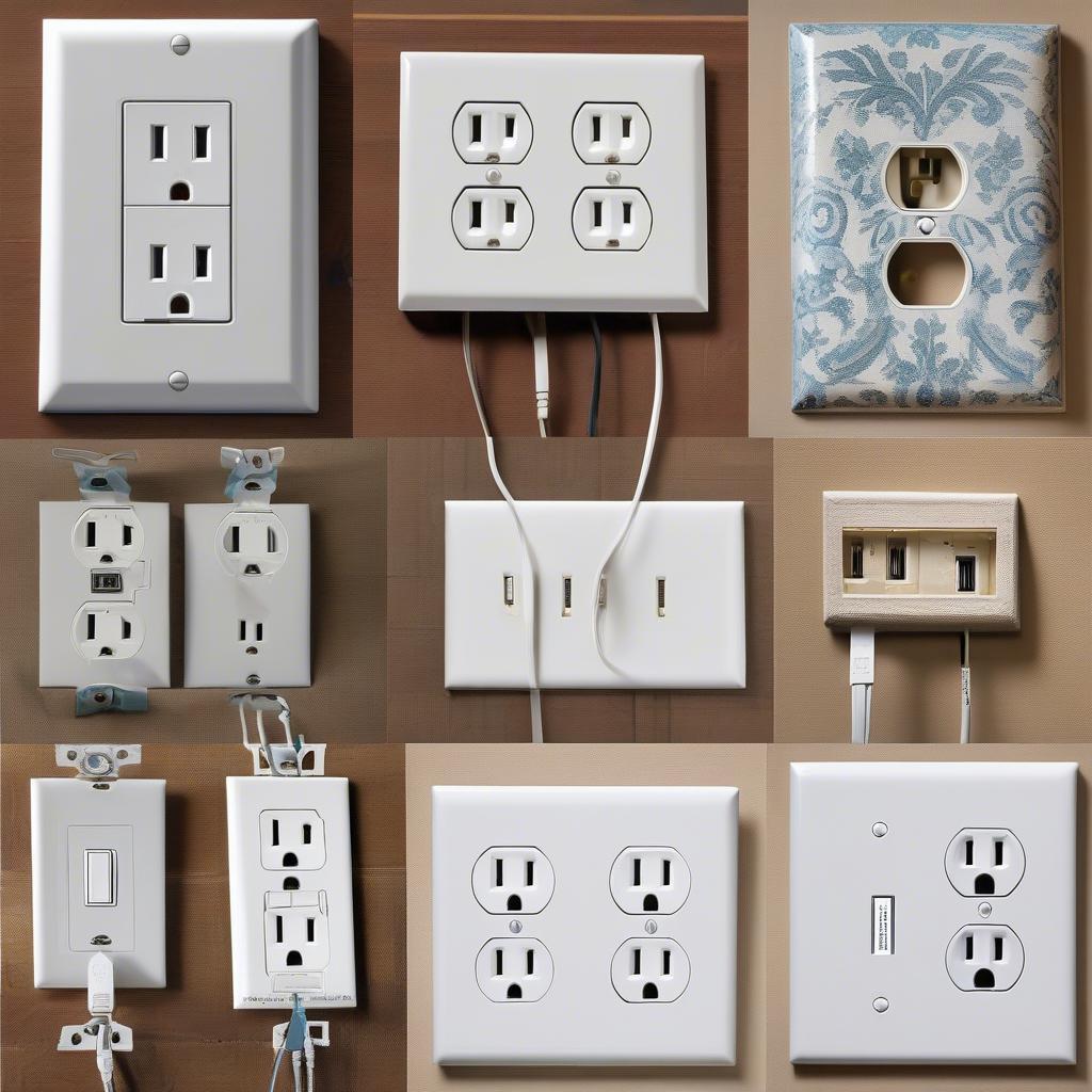 Different types of oversized outlet plates displayed.