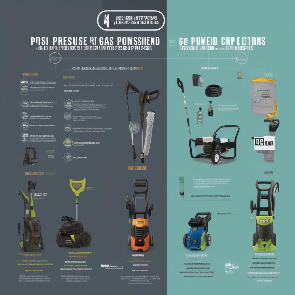 Different types of pressure washers are available for various cleaning needs.