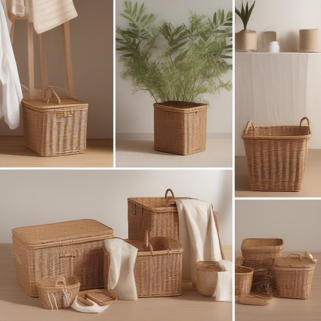 Different Types of Wicker Baskets at a Gilmer Hardware Store