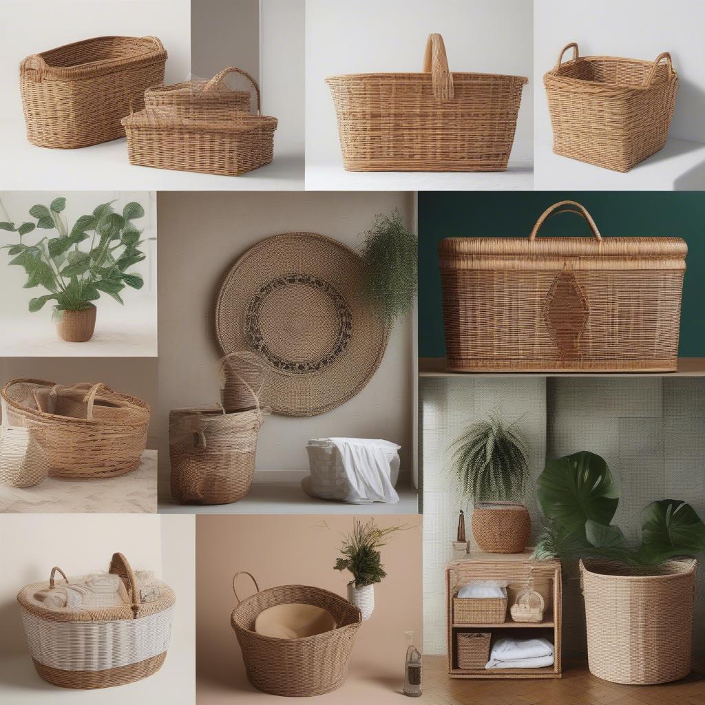 Various Styles of Wicker Baskets for Different Purposes