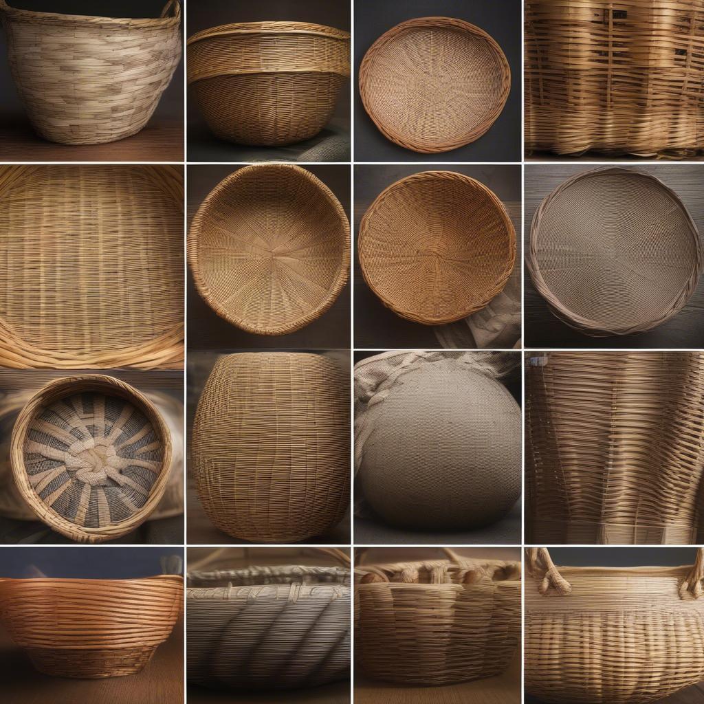 Various wicker and rattan materials, including reed, willow, and bamboo.