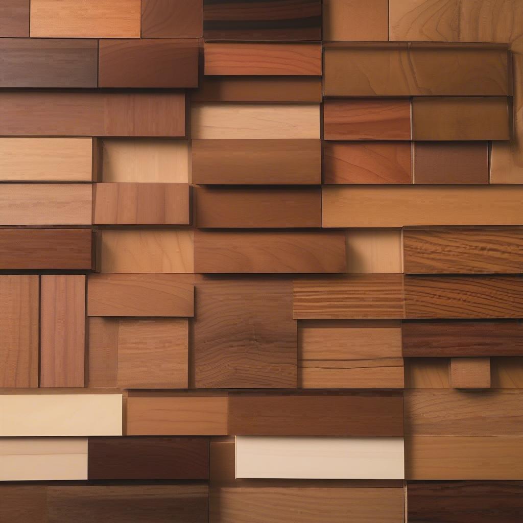 Various types of wood commonly used in creating artwork, showcasing their unique grain patterns and colors.