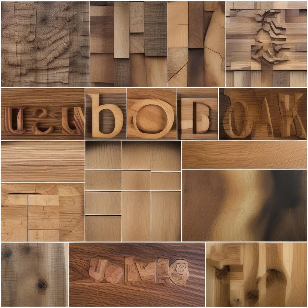 Different Wood Types for Word Art