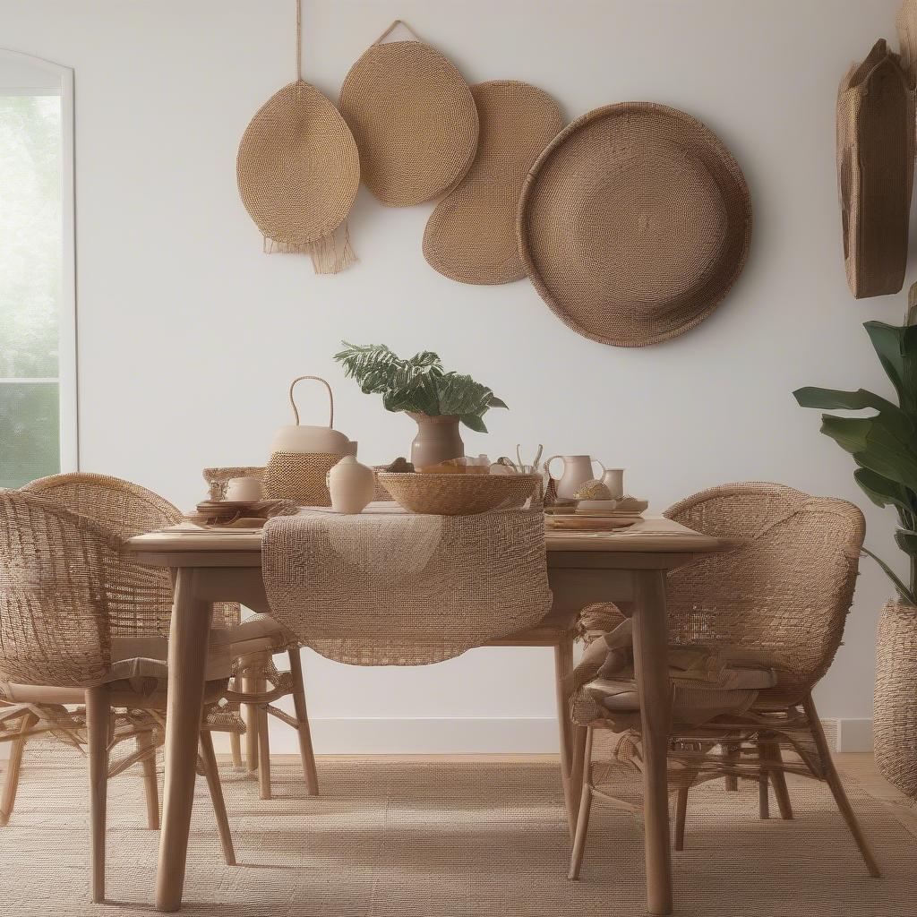 Dining Area Wall Decor: Wicker and Rattan Charm