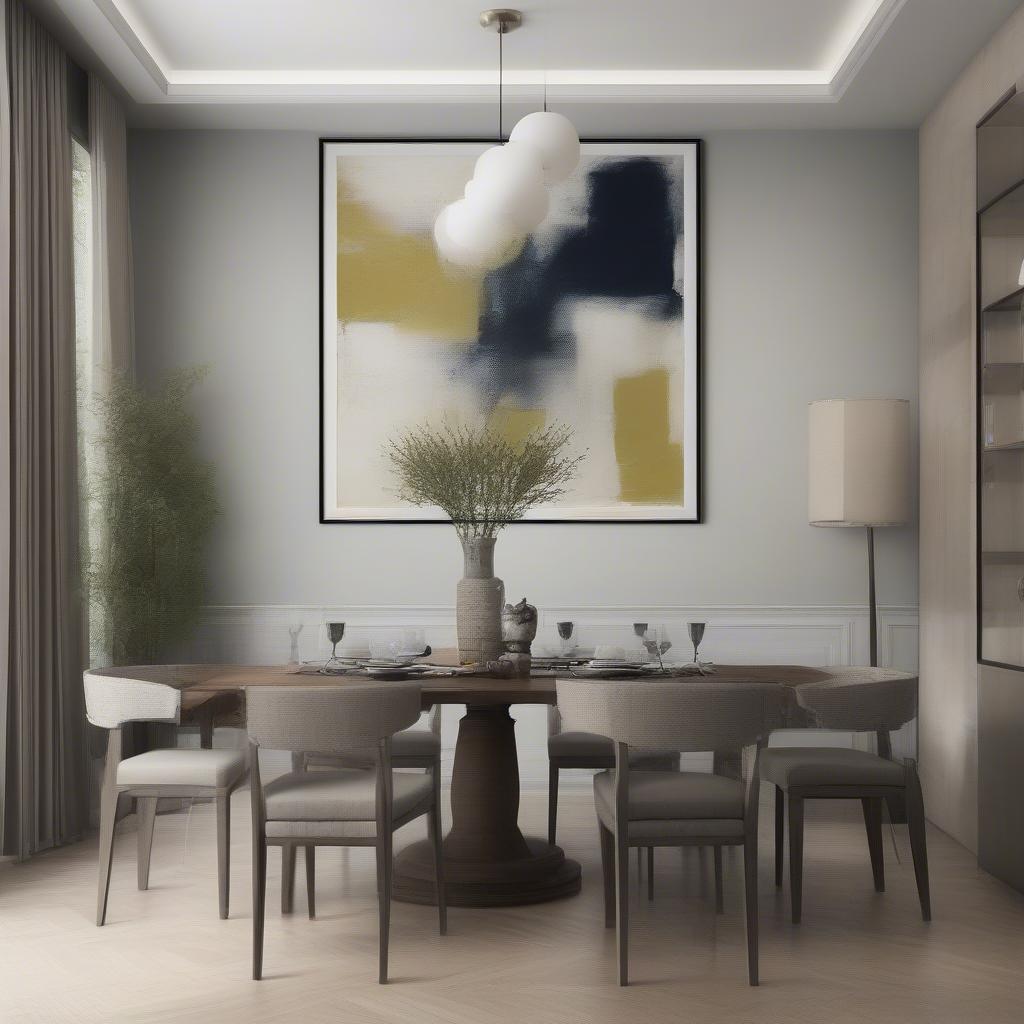 Choosing artwork based on dining room size and scale