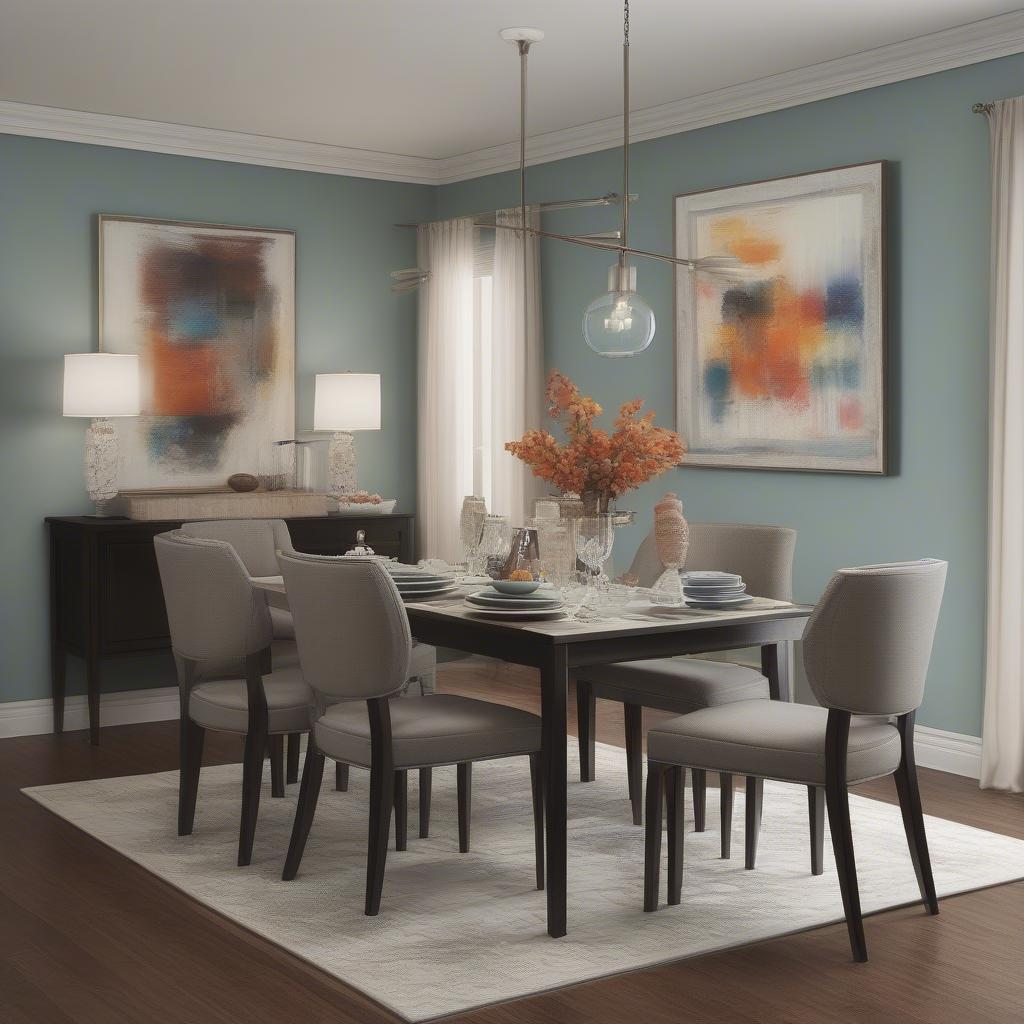 Matching artwork to dining room style and color