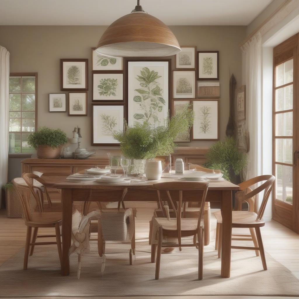 Rustic Farmhouse Paintings for Dining Room