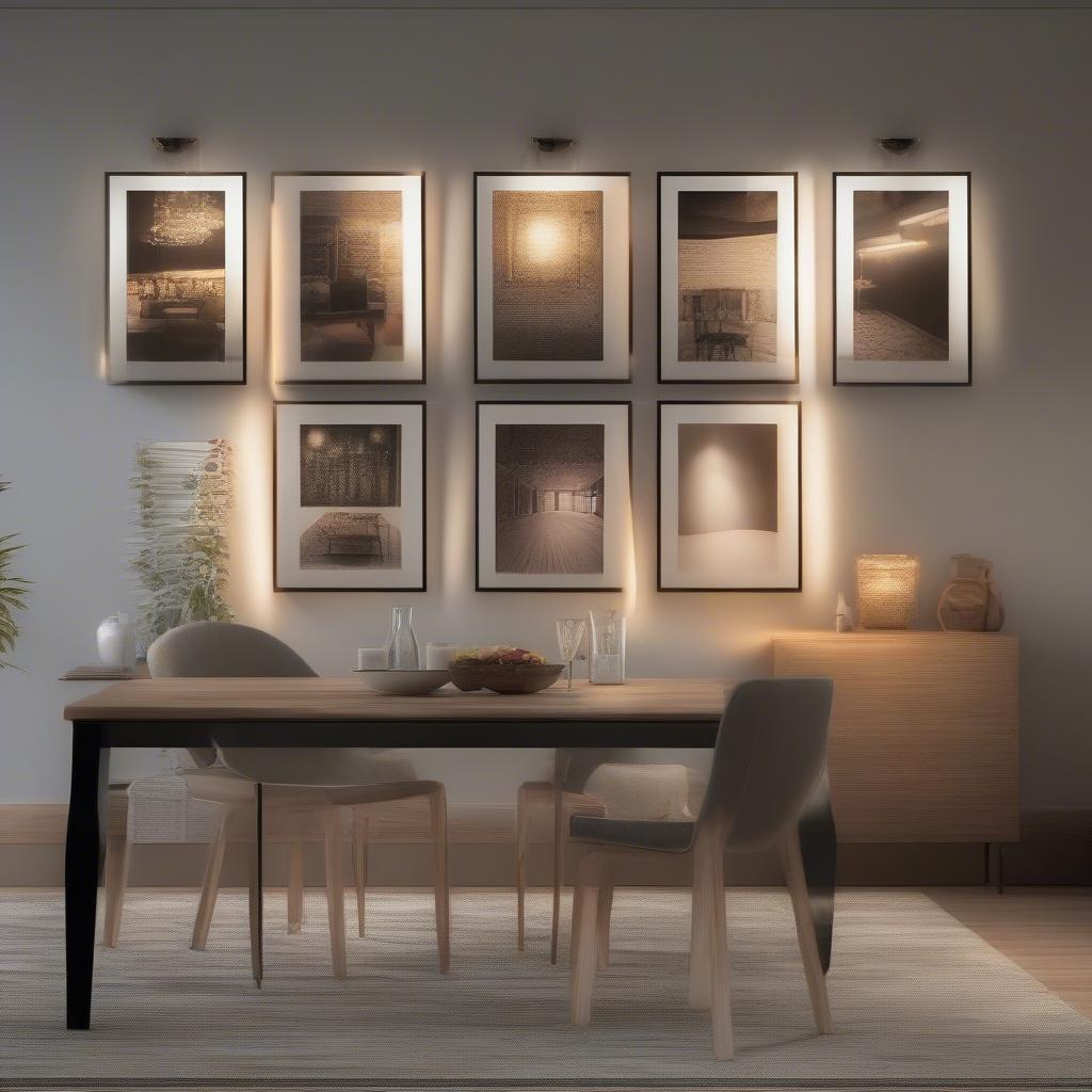 Lighting for a Dining Room Picture Wall