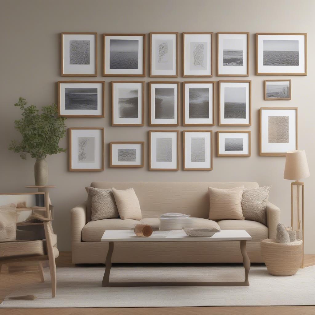 Gallery Wall with 11x14 Light Wood Frames