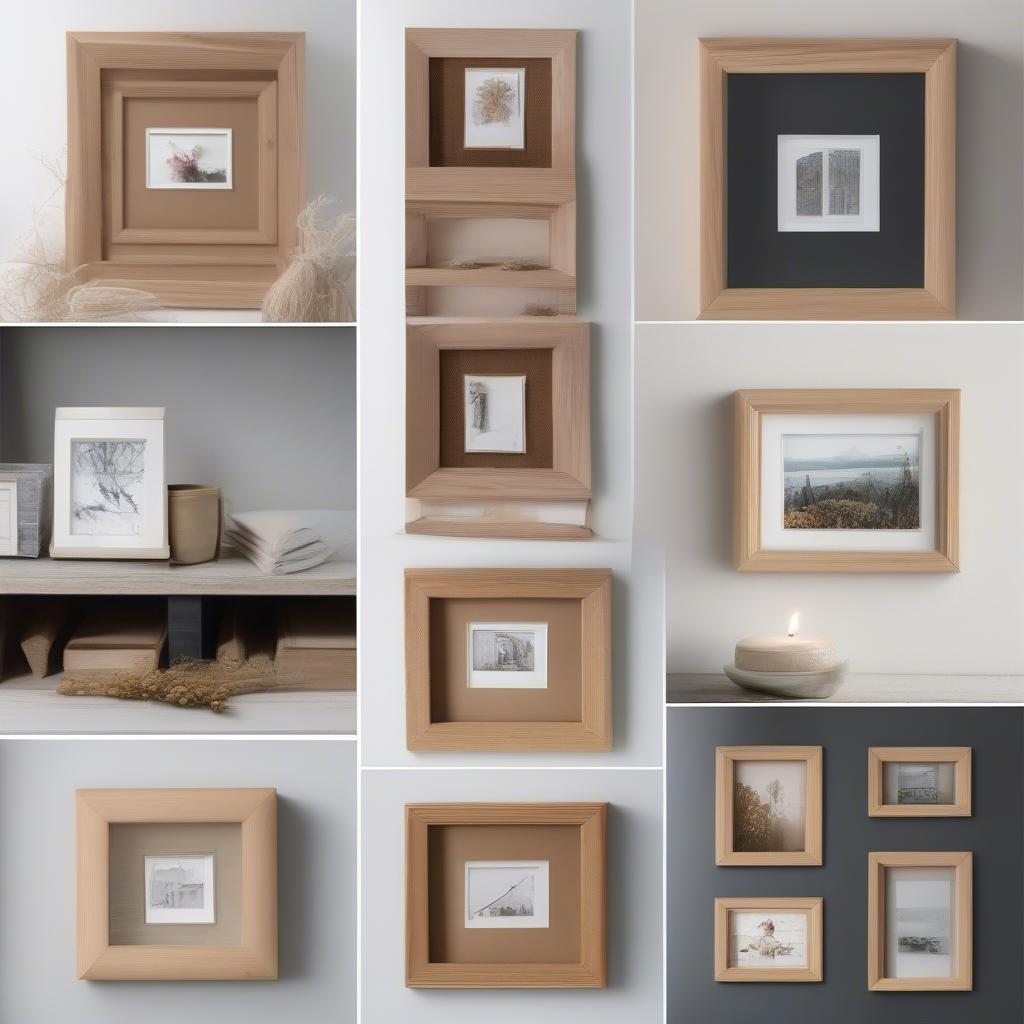 Different ways of displaying 8x10 natural wood frames