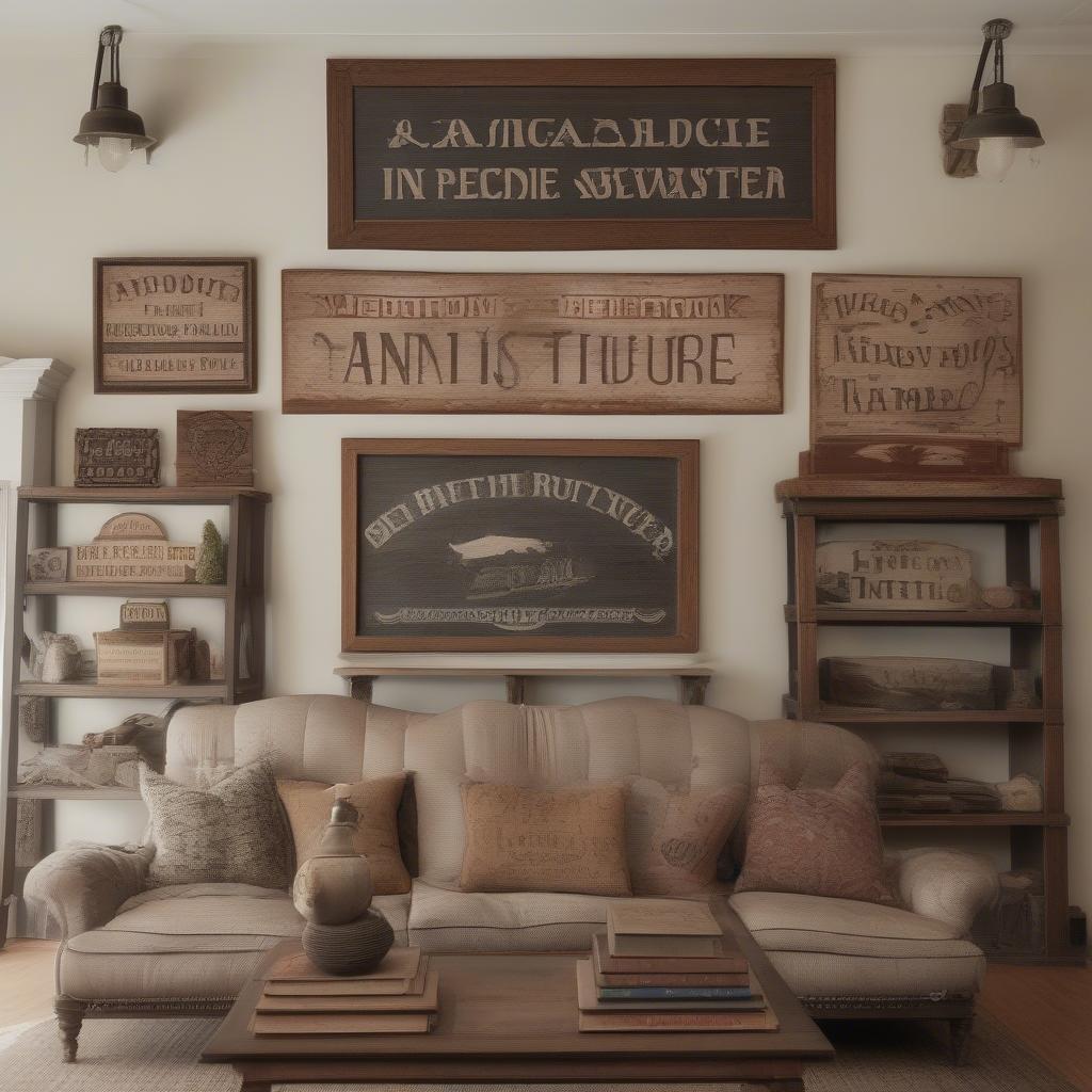 Displaying Antique Wooden Signs in Home Decor