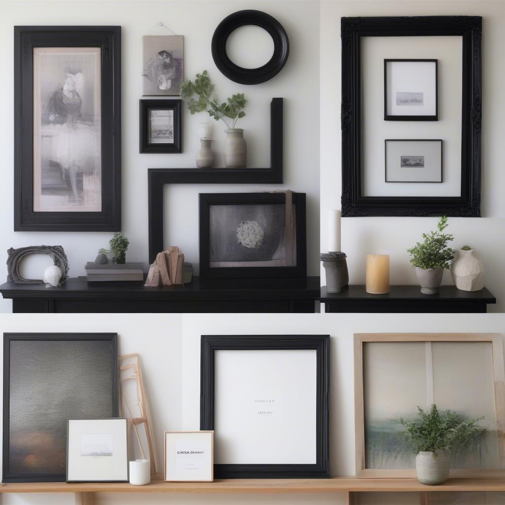 Different Ways to Display Black Wood Frames