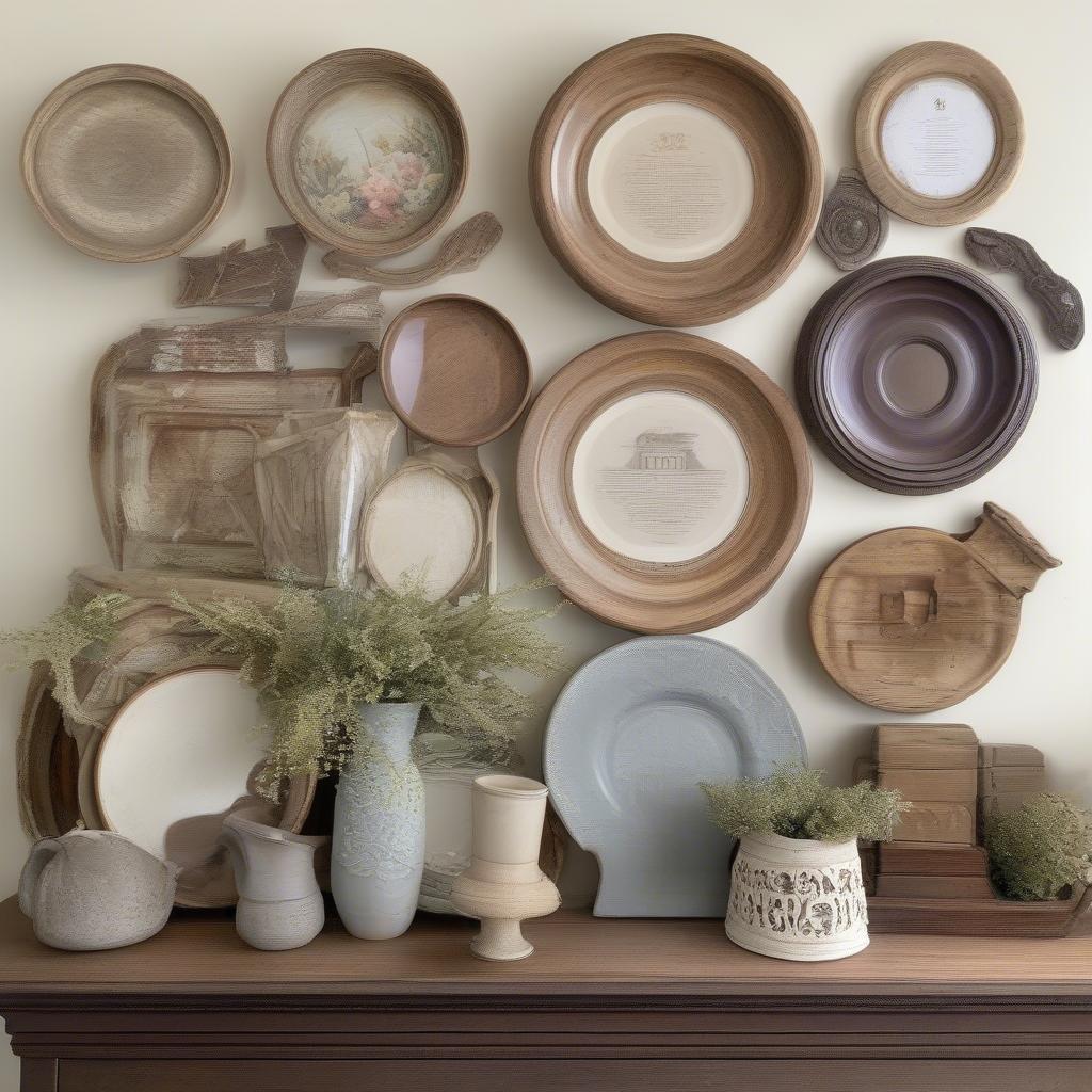 Displaying Vintage Wooden Plates