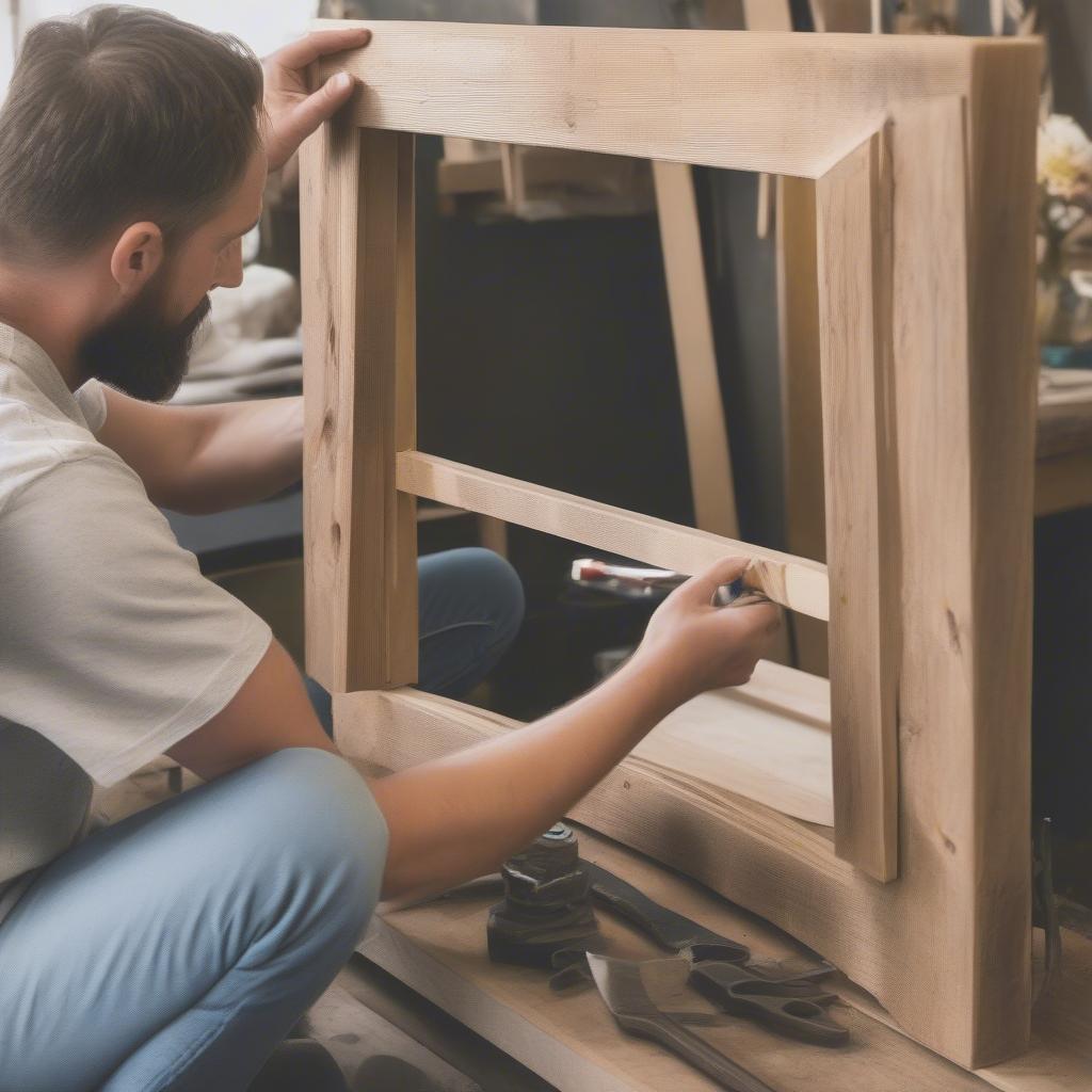 DIY Barn style mirror project