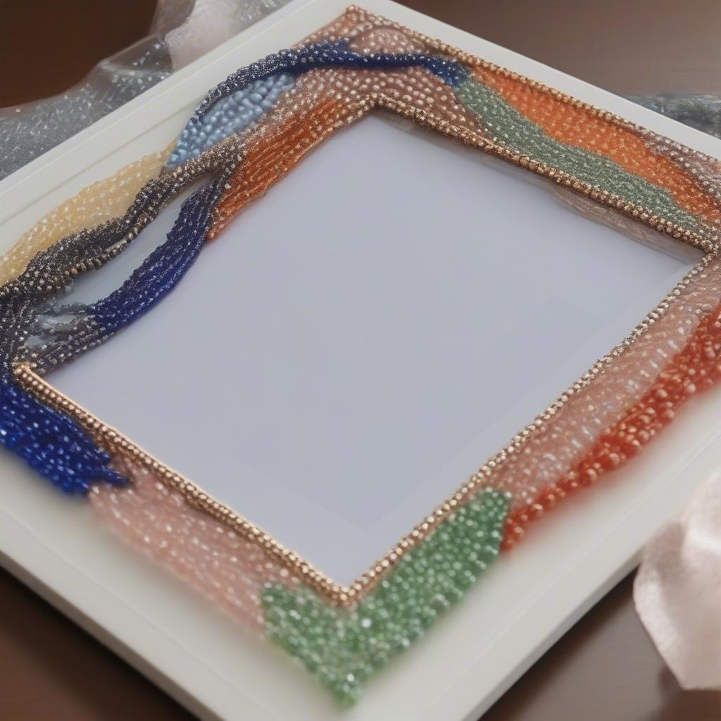 DIY Beaded Picture Frame Process